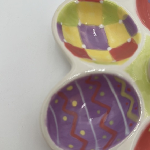 Ceramic Deviled Egg Platter Tray Holder Dennis East Easter - Picture 9 of 15
